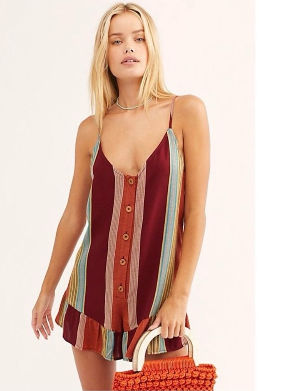 Free People Striped Romper